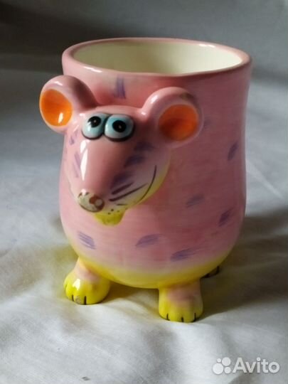 Кружка Мышь анимация керамика ручная работа