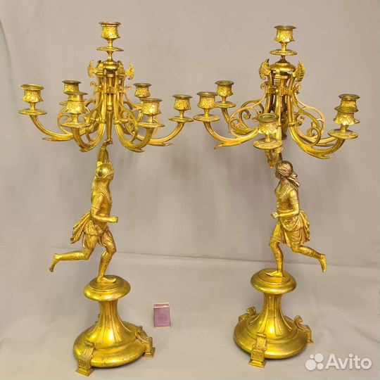 Старинные подсвечники 70 см Бронза 19 век