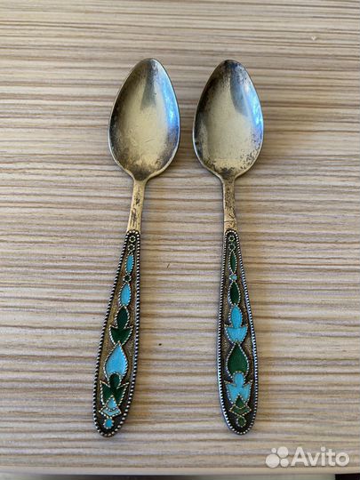 Серебряные ложки с эмалью