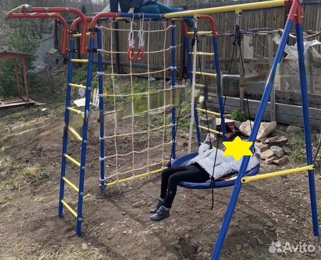 Уличный детский спортивный комплекс с сеткой