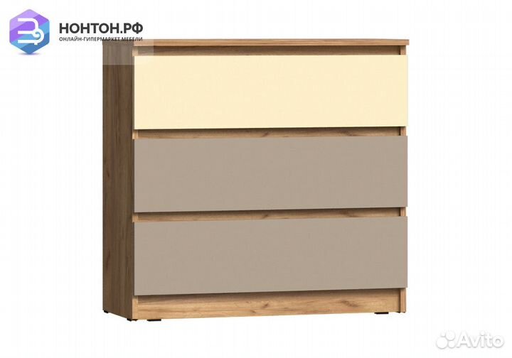 Комод с 3 ящиками Челси Color 800 слоновая кость