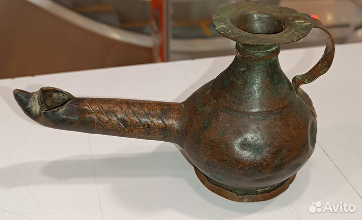 Старинная лампа (чираг), медь, оригинал. XIX век