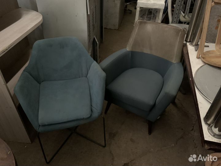 Кресло лазурный ткань сталь 70/60/91