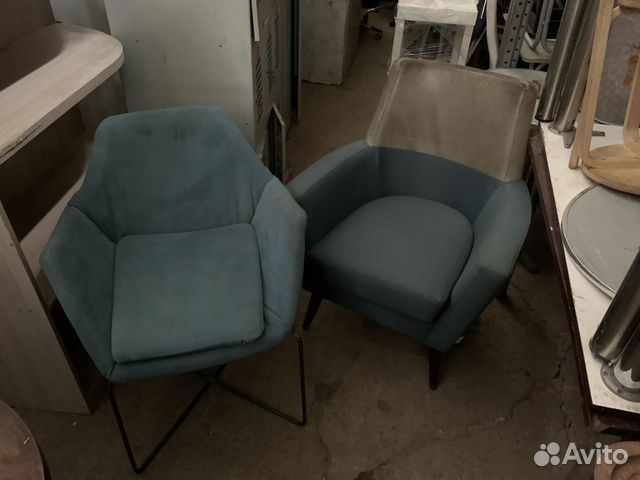 Кресло лазурный ткань сталь 70/60/91