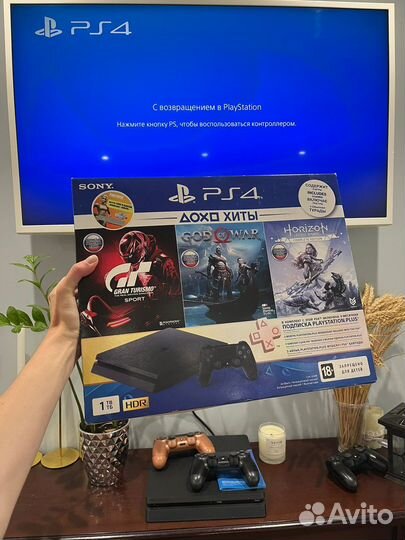 Ps4 slim 1 tb + 400 игр