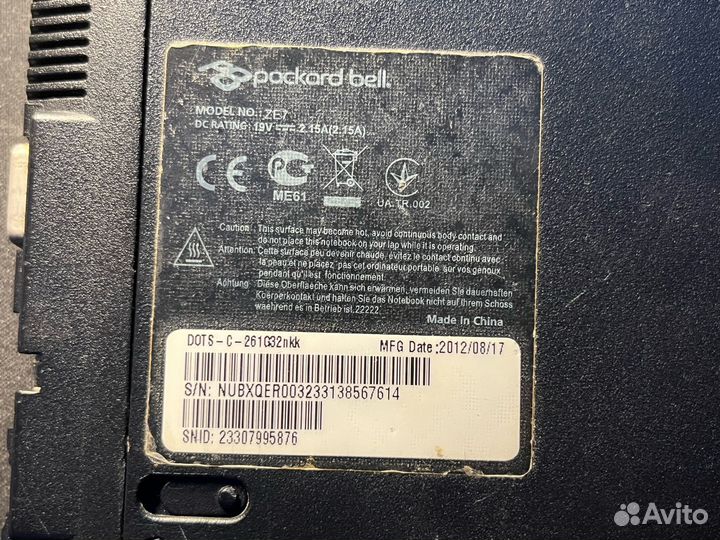 Нетбук Packard Bell Dot S ZE7