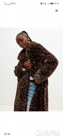 Шуба эконорка леопардовая 48-50 размер