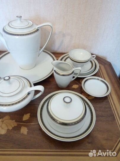 Антикварный чайный фарфоровый сервиз Рейхенбах 10