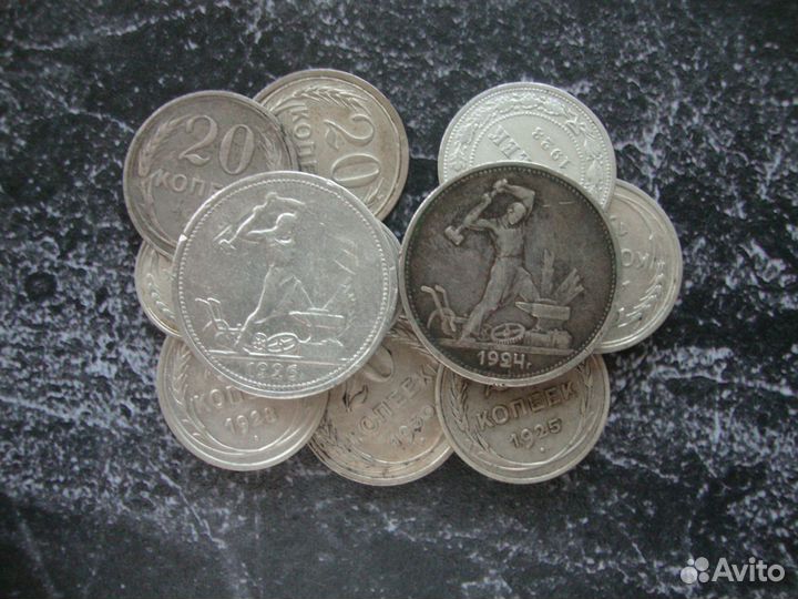 Советские серебряные монеты (билоны и полтинники)