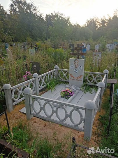 Памятники оградки плитка изготовление установка