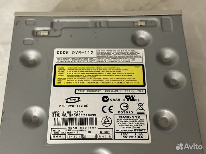 Внутренний оптический дисковод DVR-112