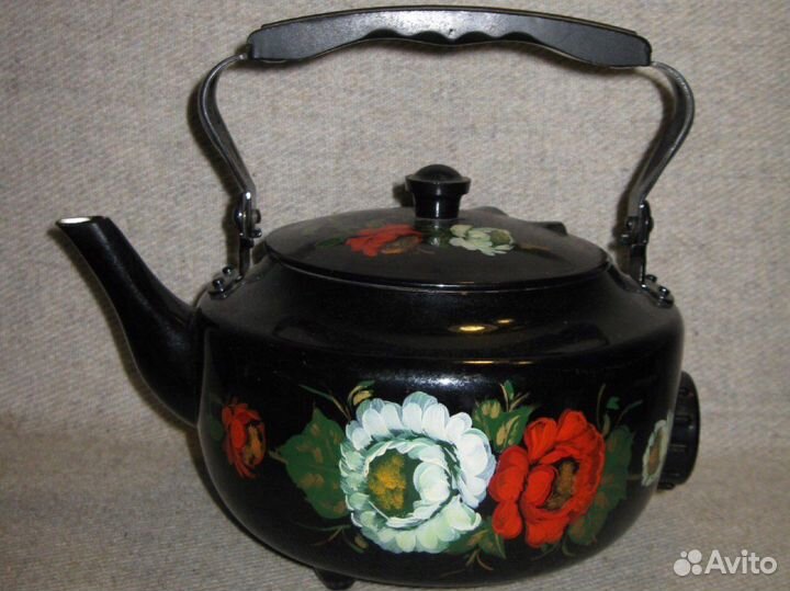 Электрический чайник СССР роспись рабочий новый