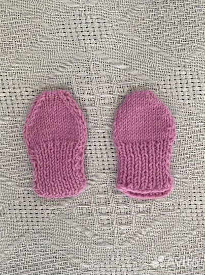 Новые вязаные пинетки для новорожденной девочки
