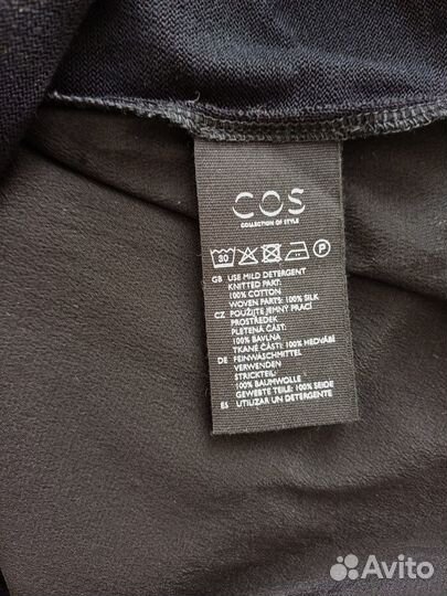 COS топ, туника, рубашка р. S, шелк, хлопок