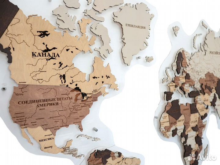 Премиум карта мира из дерева Нижний Новгород