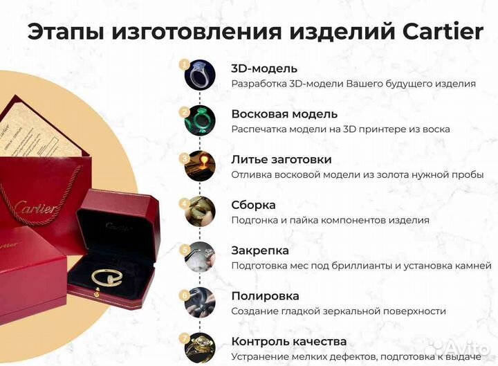 Золотые серьги Cartier проба 585