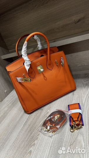 Сумка Hermes birkin 30 золото Натуральная кожа