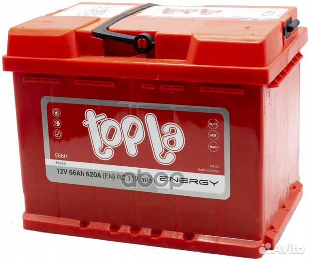 Аккумулятор topla energy 66 А/ч Обратная R+ 242