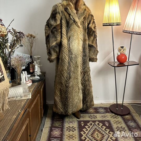 Винтажная шуба из волка