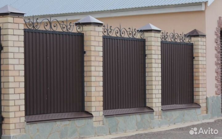 Забор из профнастила,ворота быстро