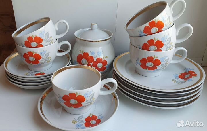 Чайный сервиз ссср/набор посуды винтаж
