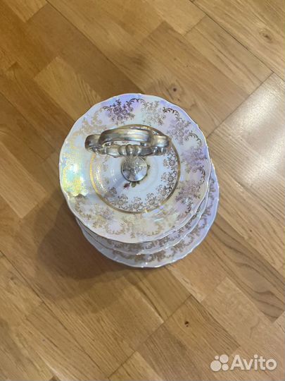 Посуда трехъярусная ваза для сервировки стола