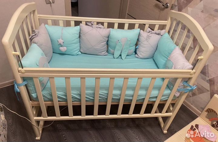 Бортики в кроватку +одеяло