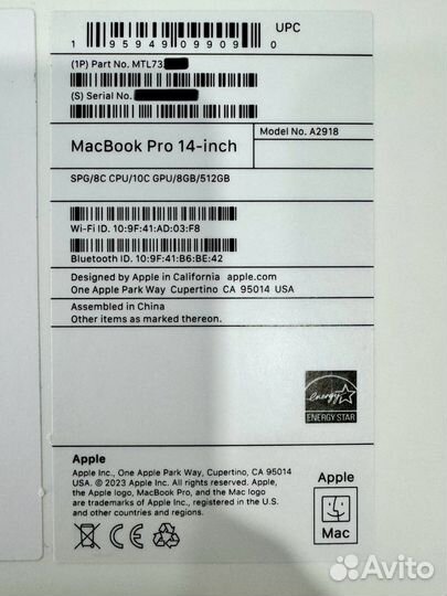 MacBook Pro 14“ M3 8/512Gb Space Gray