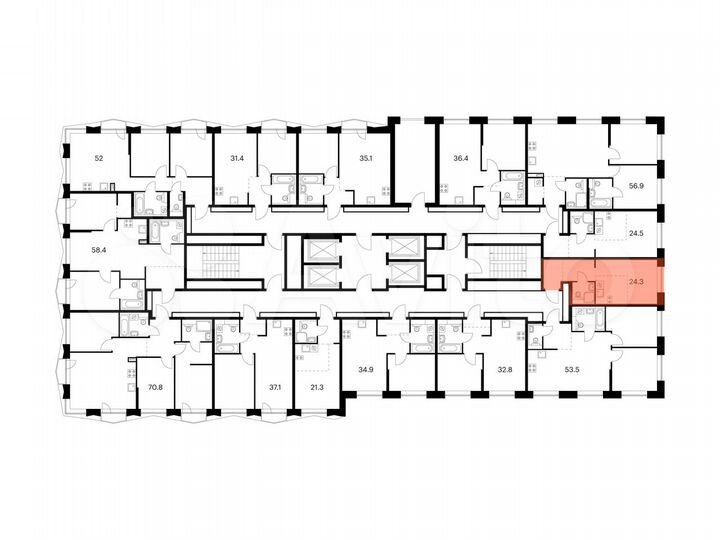 Квартира-студия, 24,3 м², 15/32 эт.