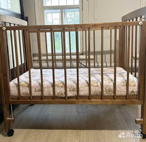 Детская кроватка Можга Красная звезда с матрасом