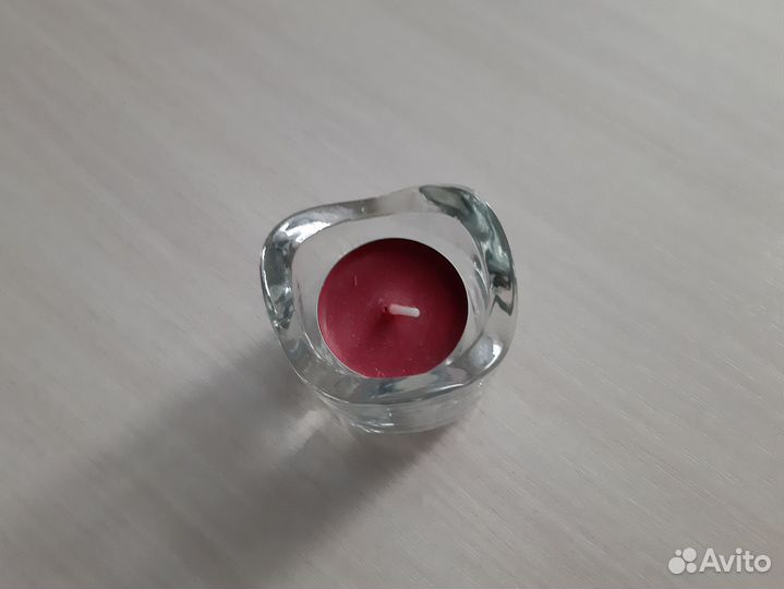 Подсвечник стеклянный для чайной свечи
