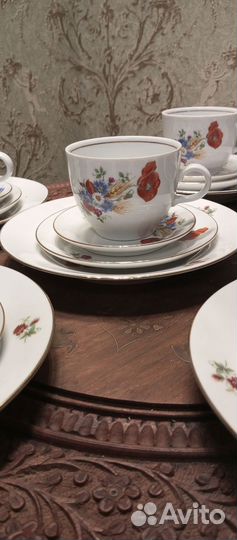 Набор чайный Кахла Германия 4 четвёрок