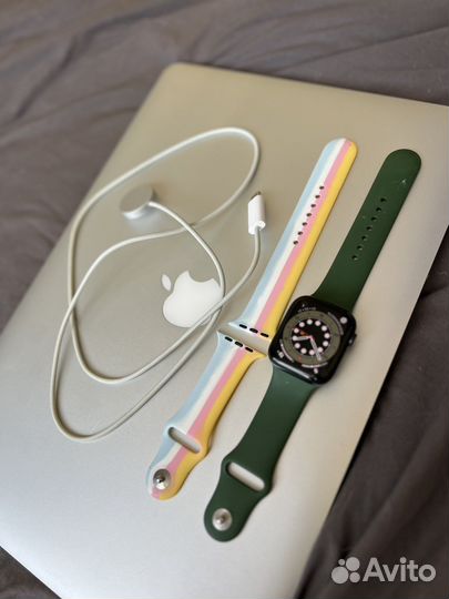 Часы apple watch 7 45 mm green