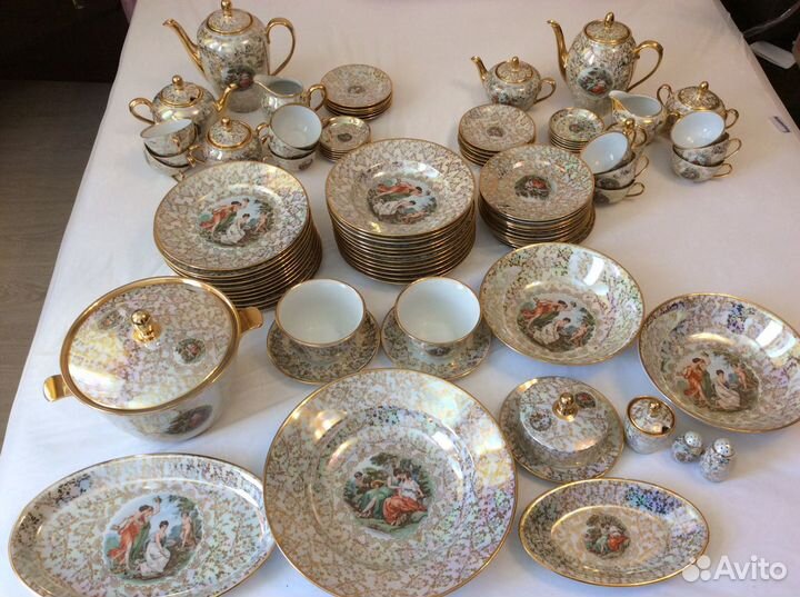 Сервиз столовый фарфоровый Мадонна «Золотая паутин