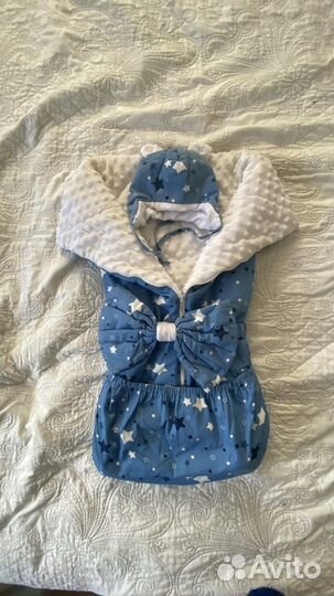 Конверт-одеяло на выписку для мальчика зимний