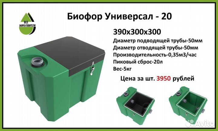 Жироуловитель, под мойку Эко-Пифагор 0,5-25 плюс