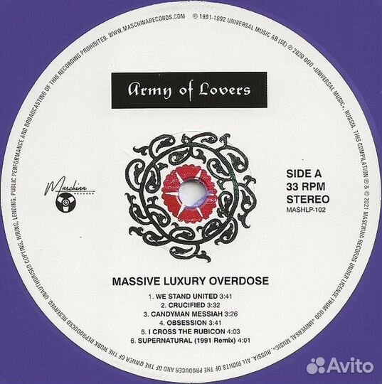 Army Of Lovers Massive Luxury Overdose LP Violet