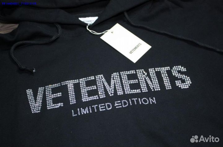 Худи vetements oversize со стразами (Арт.80198)