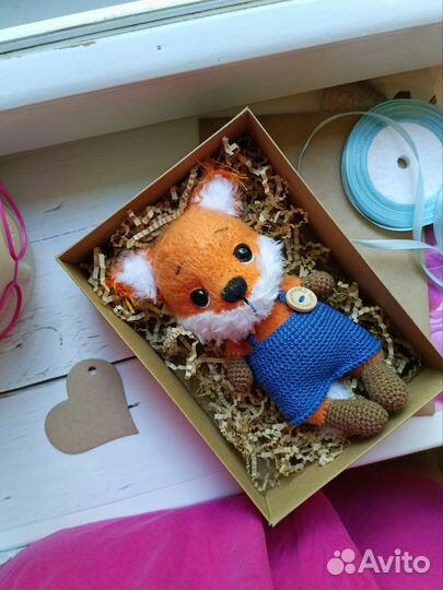 Мягкие игрушки/Лисёнок вязаный/Ручная работа