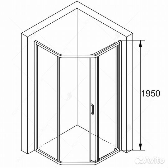 Душ. уголок RGW 100x120 Хром Passage 38088602-11