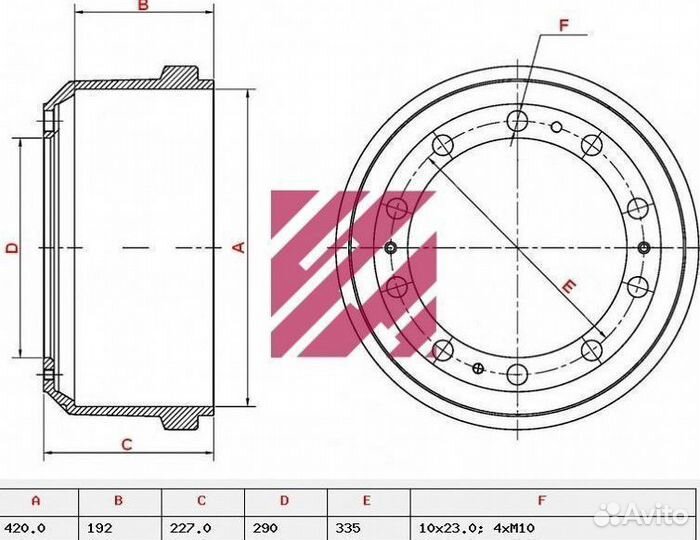 Барабан Тонар тормозной