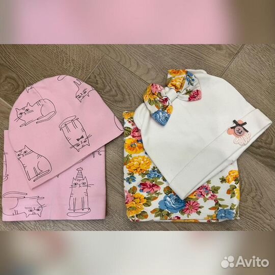 Шапка и шарф для девочки, 48-52