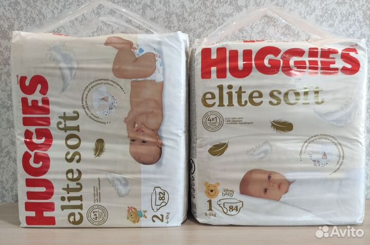 Huggies elite soft 1, 2, 3, 4 размер подгузники