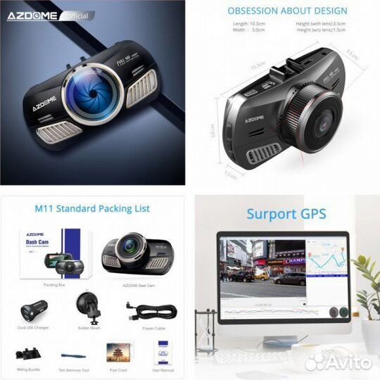 Регистраторы Azdome FullHD+Ночная съемка -Гарантия