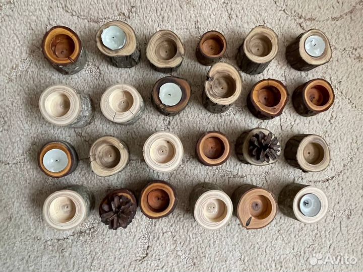 Декоративный подсвечник. Разные породы дерева