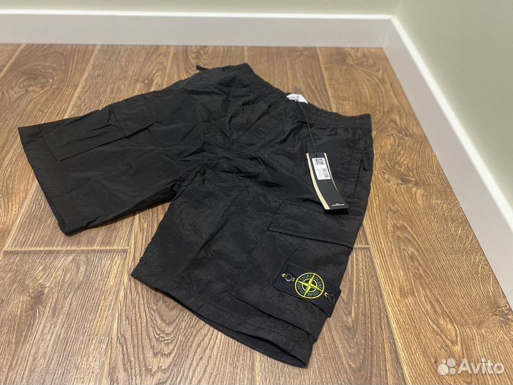 Шорты Stone Island карго нейлон черные w36