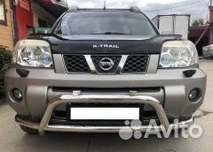 Защита переднего бампера Nissan X-Trail со скобой