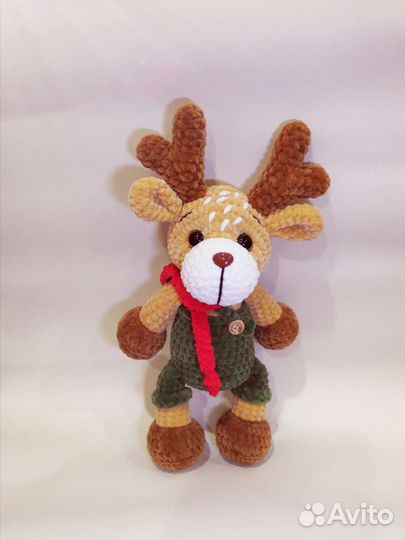Оленёнок из плюшевой пряжи