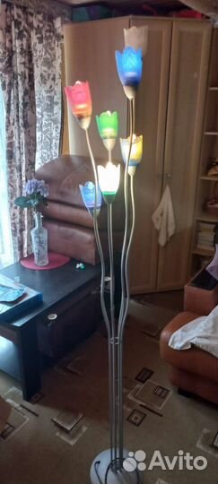 Торшер напольный цветной бу