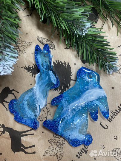 Елочные игрушки из эпоксидной смолы